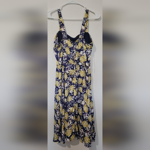 YELLOW STAR blue/yellow/white floral dress size large - Picture 3 of 9